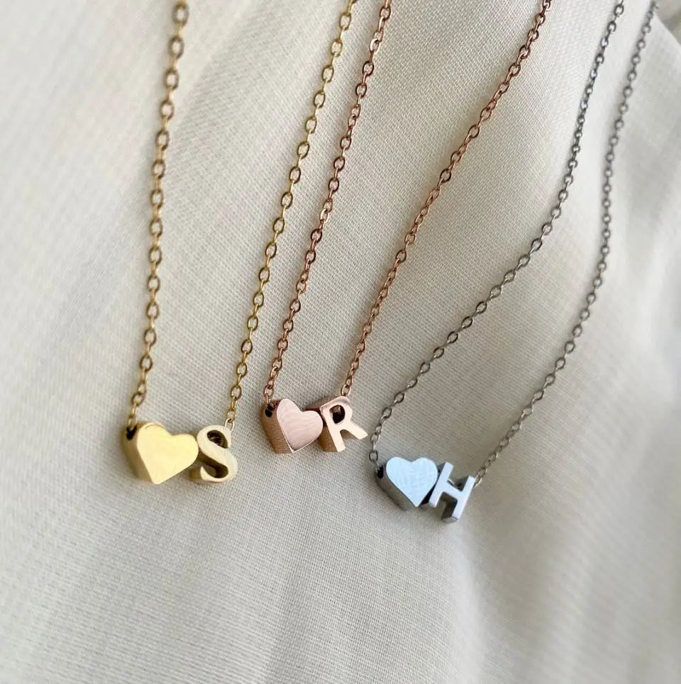 Letter Heart Initial Necklace