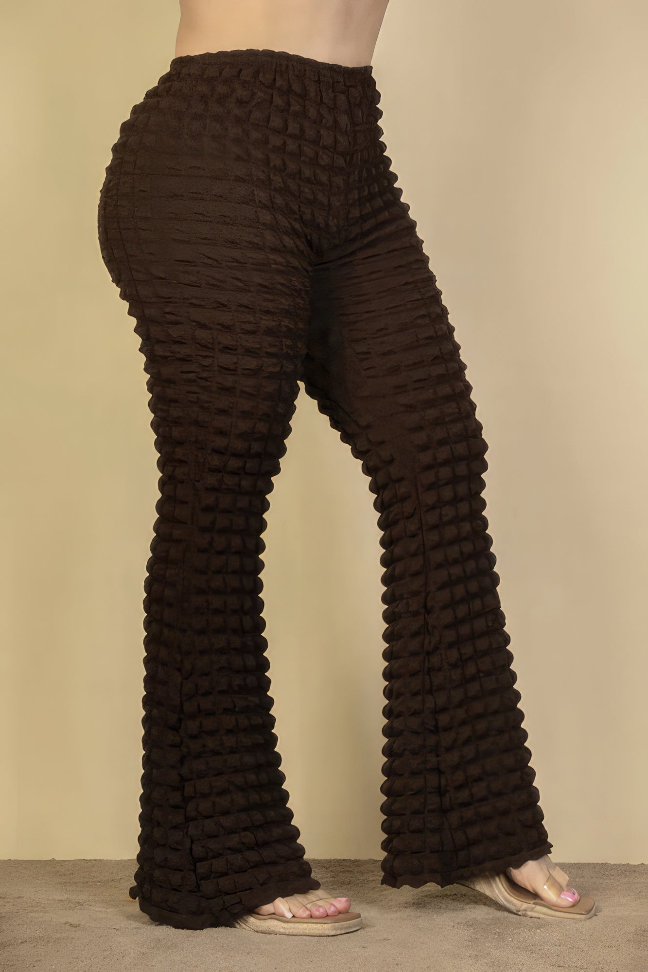 Plus Size Bubble Flare Pants | Chocolate Brown