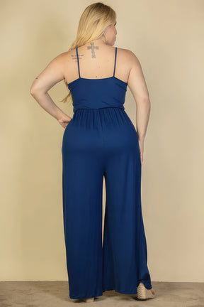 Plus Size Button Front Jumpsuit