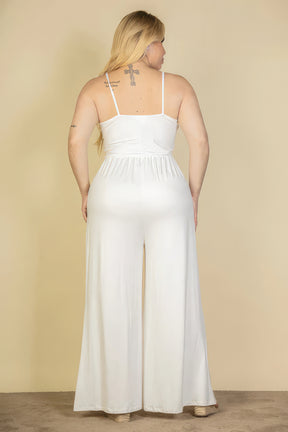 Plus Size Button Front Jumpsuit