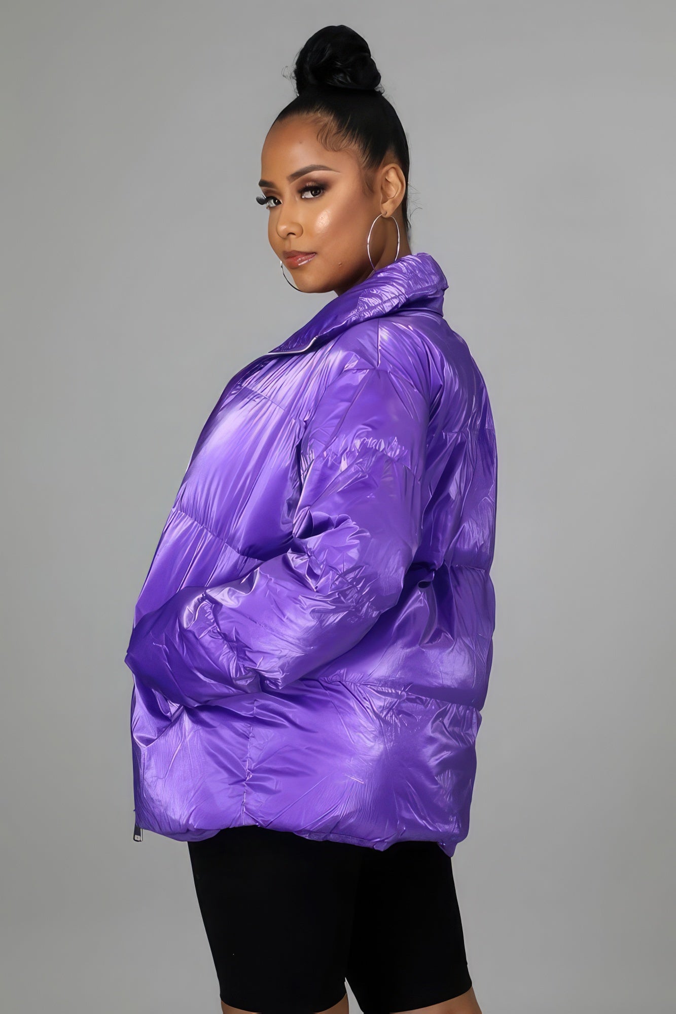 Oversized Bomber Jacket | Purple