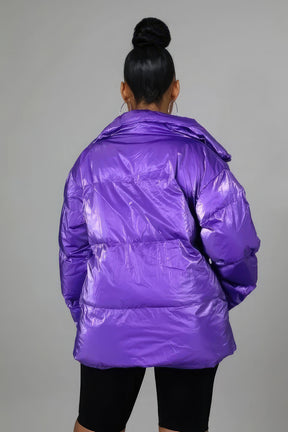 Oversized Bomber Jacket | Purple