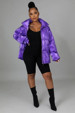 Oversized Bomber Jacket | Purple