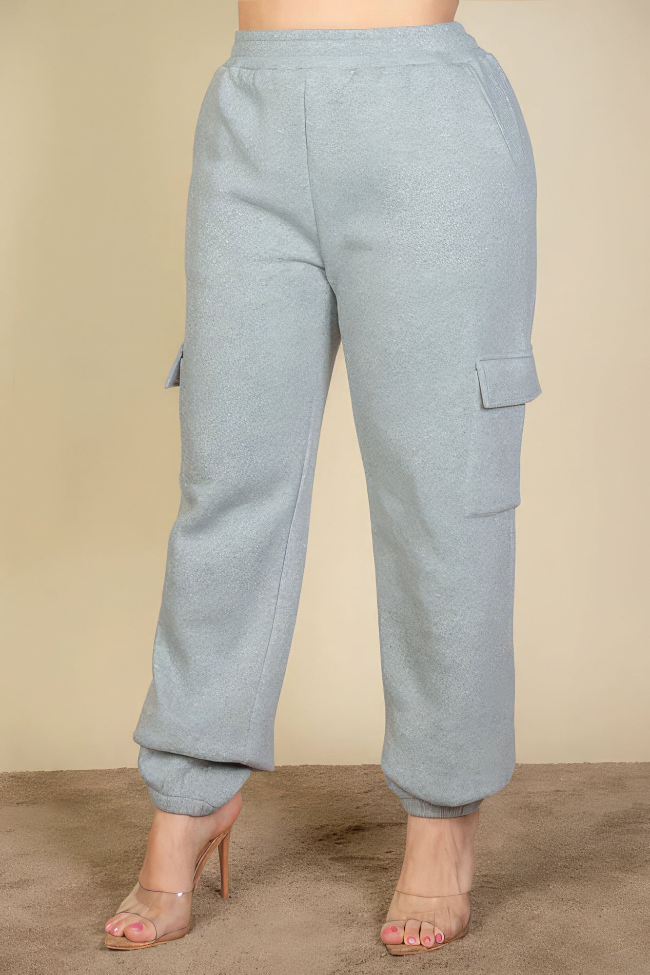 Plus Size Side Pocket Sweatpants | Heather Grey