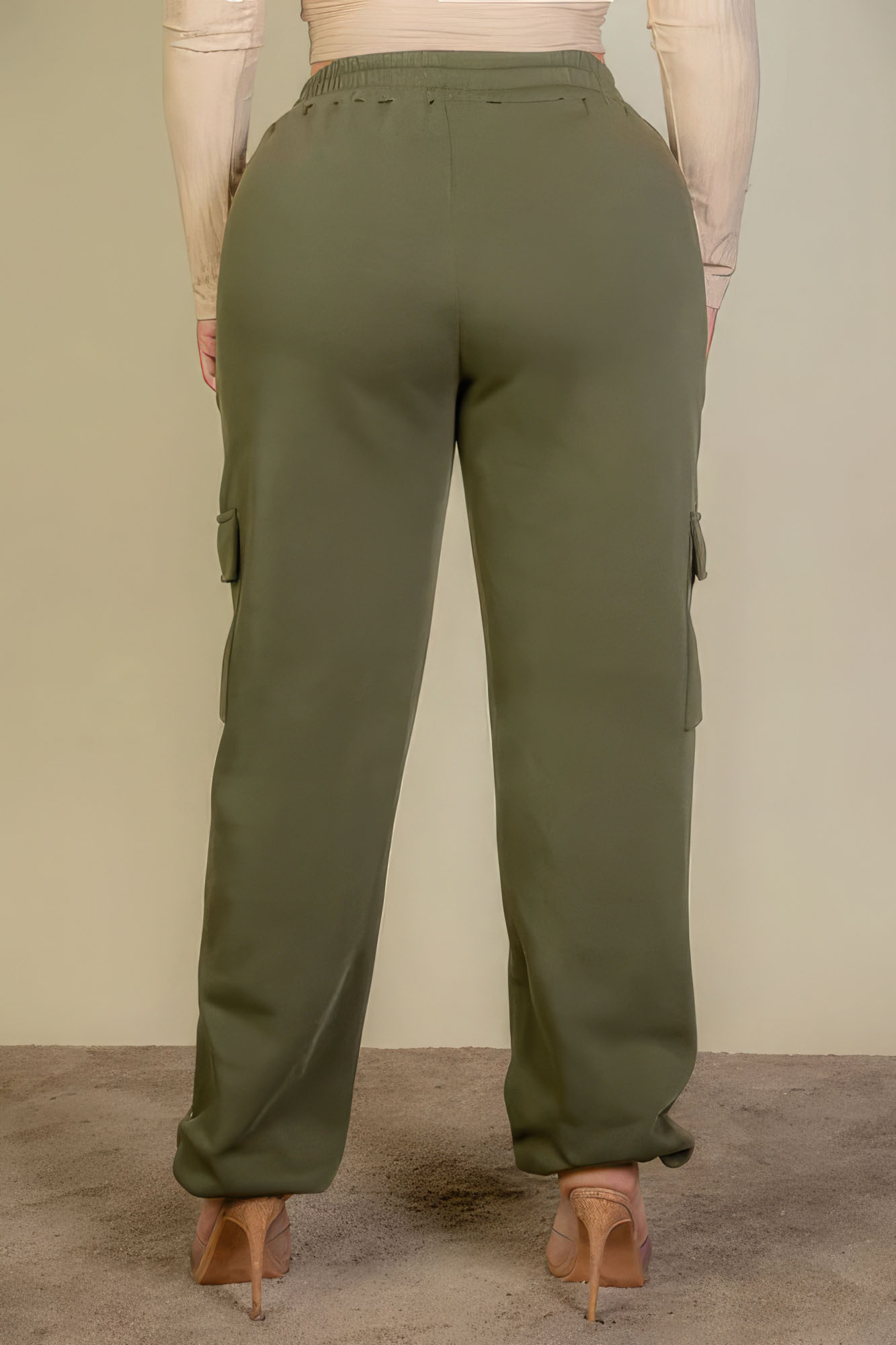 Plus Size Side Pocket Sweatpants | Olive