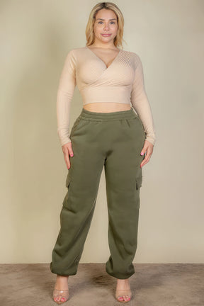 Plus Size Side Pocket Sweatpants | Olive
