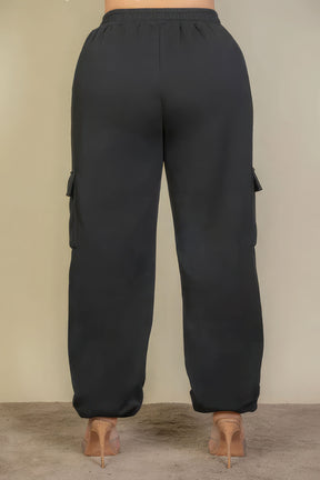 Plus Size Side Pocket Sweatpants | Black