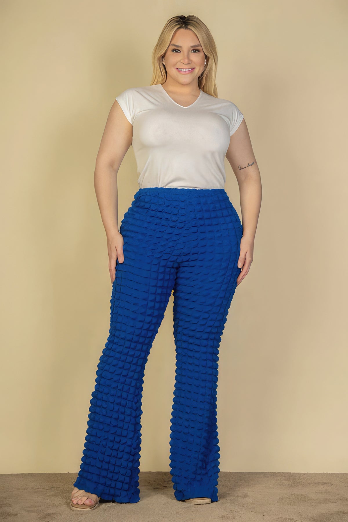 Plus Size Bubble Flare Pants | Royal