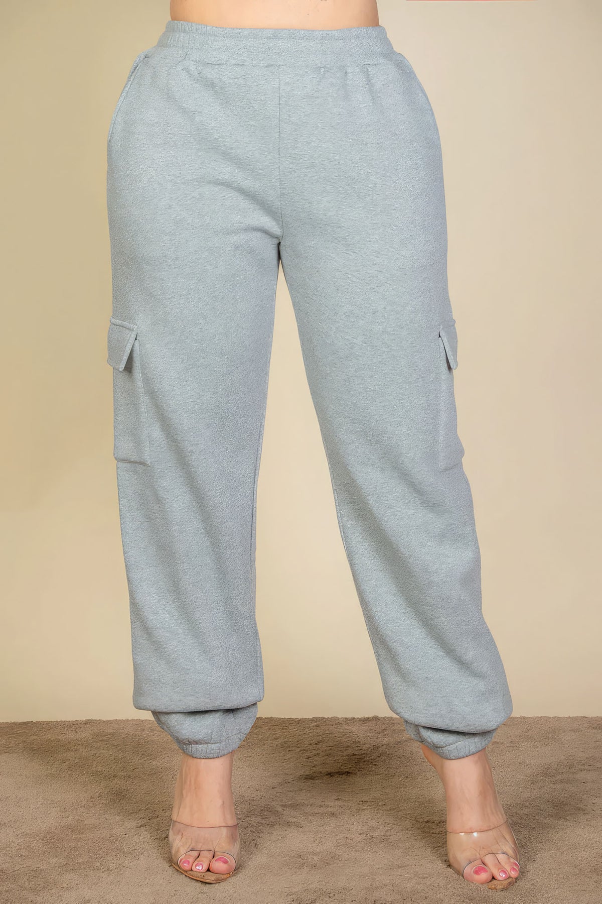 Plus Size Side Pocket Sweatpants | Heather Grey